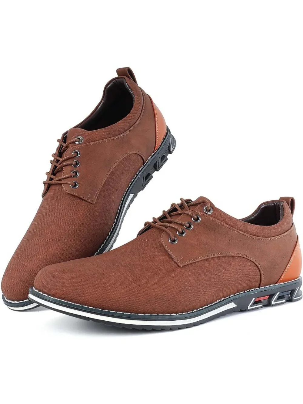 Men's Brown Wide Comfortable Lace-up Leather Business Orthopedic Oxford Shoes